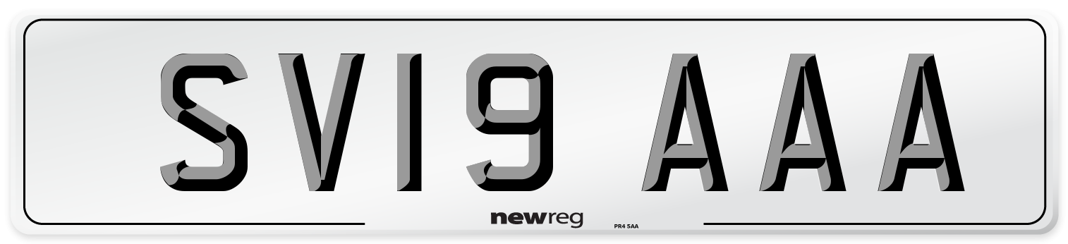 SV19 AAA Number Plate from New Reg